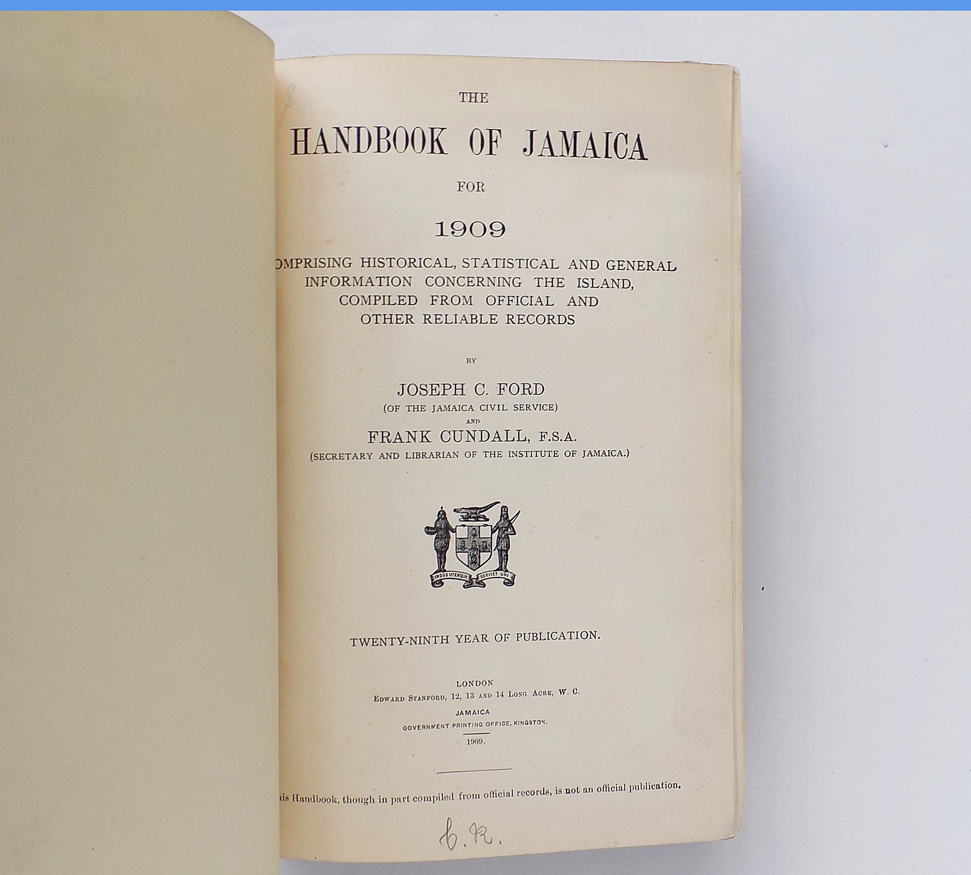 1909 Handbook of Jamaica Black and White Map Is The Only Illustration, All Kinds of Interesting Data, Court Cases, History, Etc. - Image 3