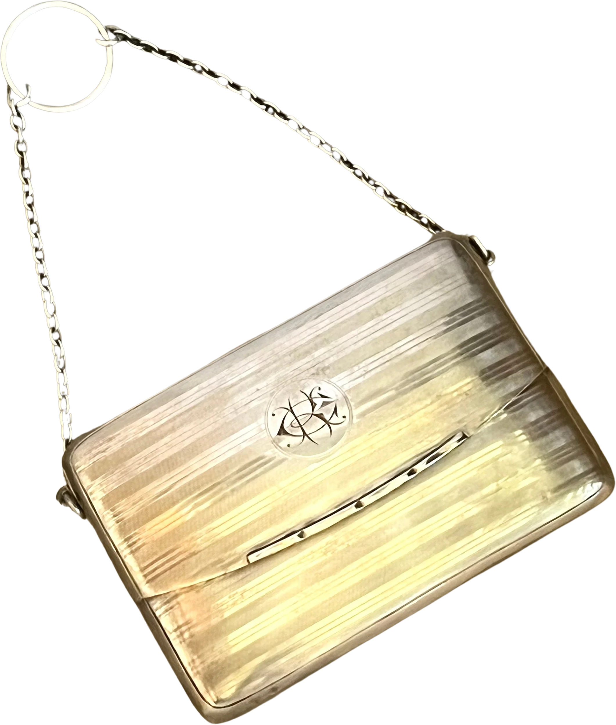 1912 Sterling Silver Chatelaine Purse - Two Compartments Antique Edwardian Accessories