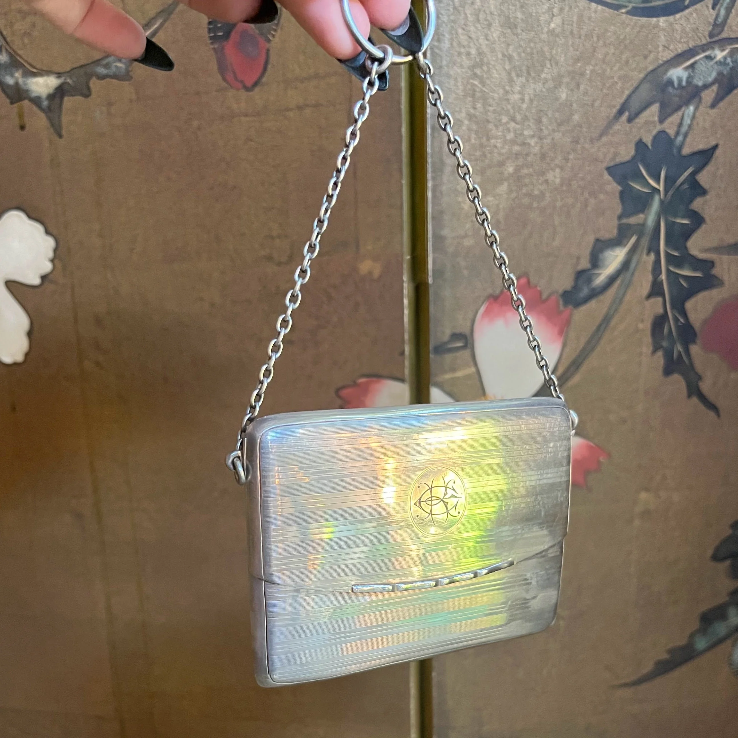 1912 Sterling Silver Chatelaine Purse - Two Compartments Antique Edwardian Accessories - Image 4