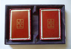 1926 One Hundred Year Commemorative Art Nouveau Gold and Red Double Deck Playing Cards In 2 Red Boxes - Image 2