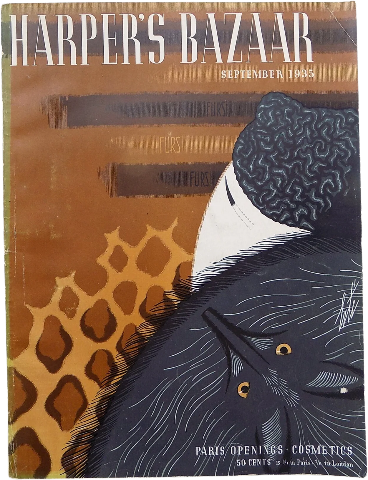 1935 Magazine Erte Cover Steichen and Man Ray Photos Dali Illustration Shiaperelli Fashion Cole Porter Shirley Temple by Harper's Bazaar
