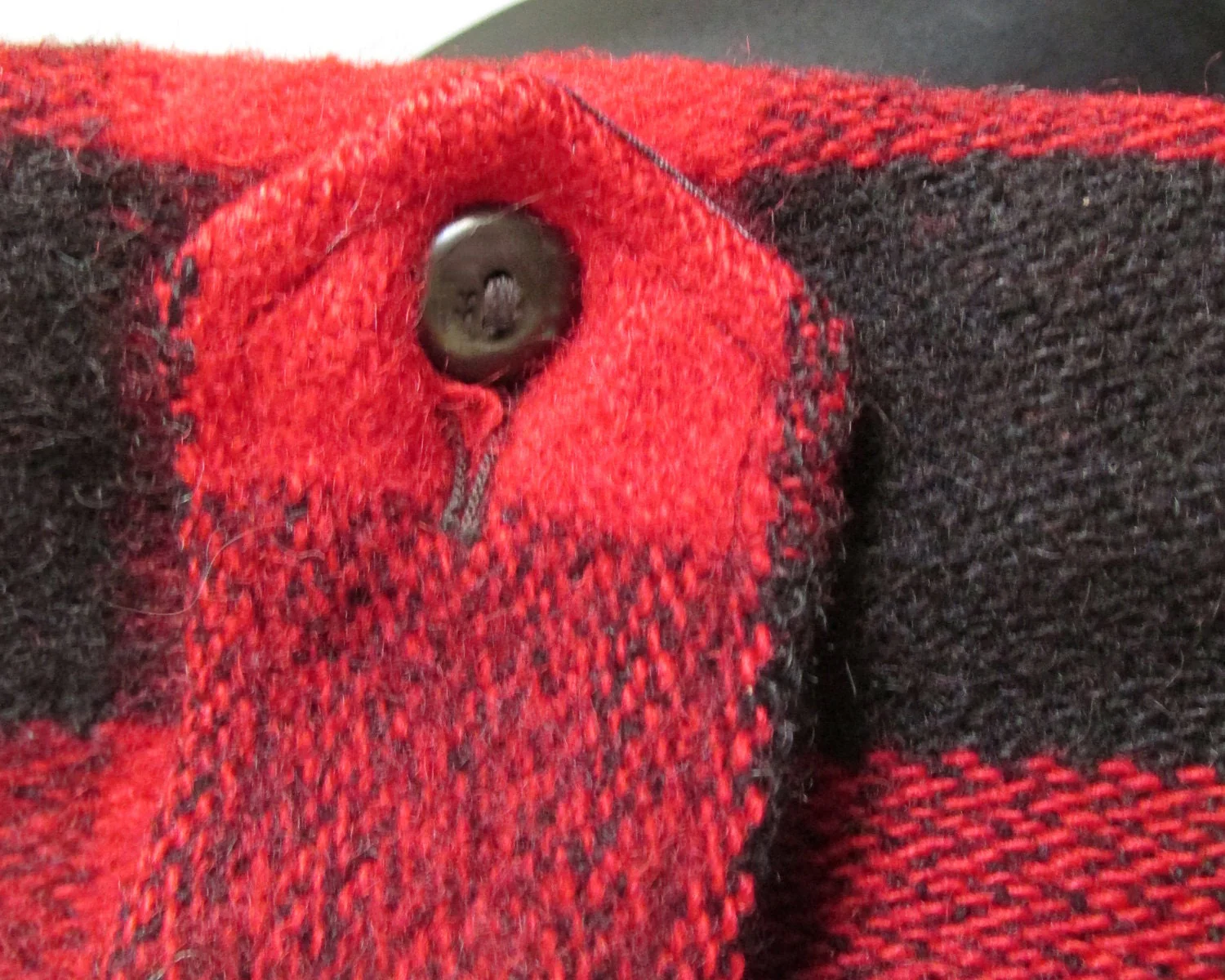 1940s50s Red Plaid Wool Bomber Jacket Winter Warm Metal Zipper Pockets - Image 3