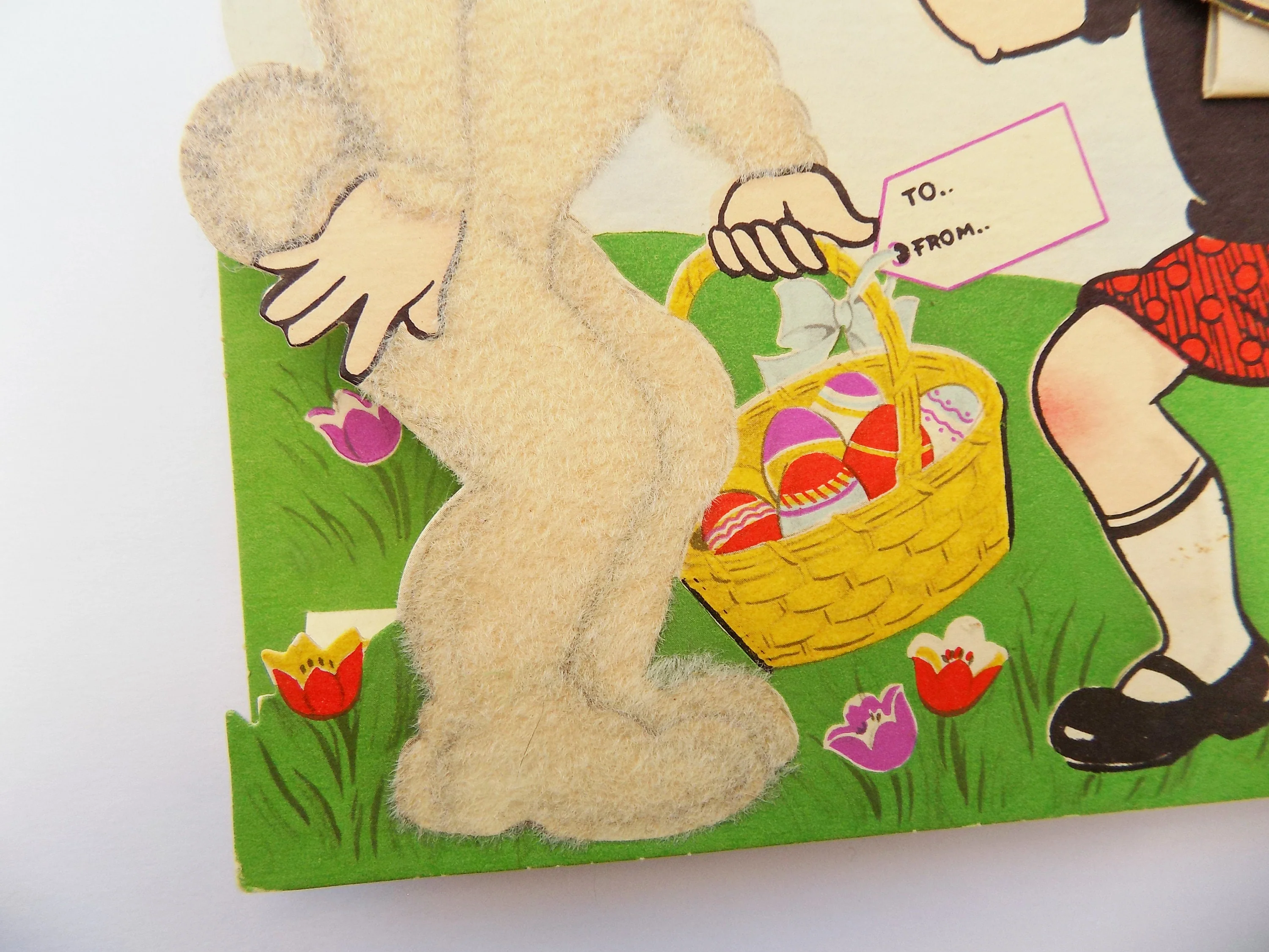 1947 Myrtle Three Dimensional Stand Up Fuzzy Easter Greeting Card Unused Novelty Stanley Dayton - Image 3