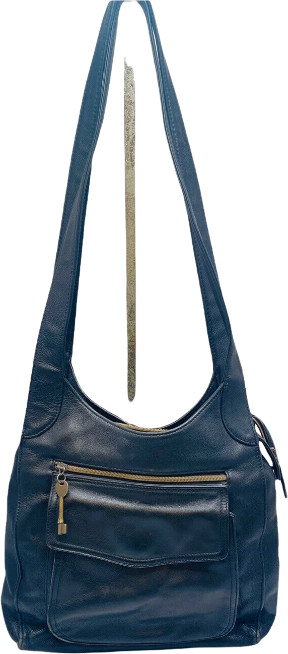 1954 Fossil 75082 The American Classic Shoulder Large Black Soft Leather Handbag by Fossil