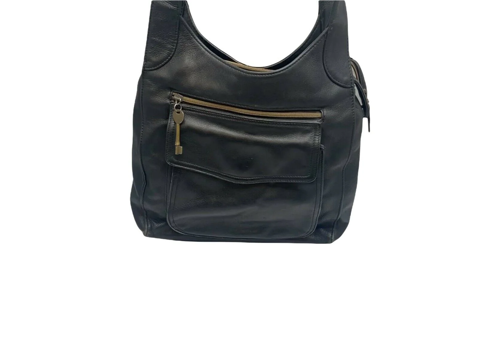 1954 Fossil 75082 The American Classic Shoulder Large Black Soft Leather Handbag by Fossil - Image 7
