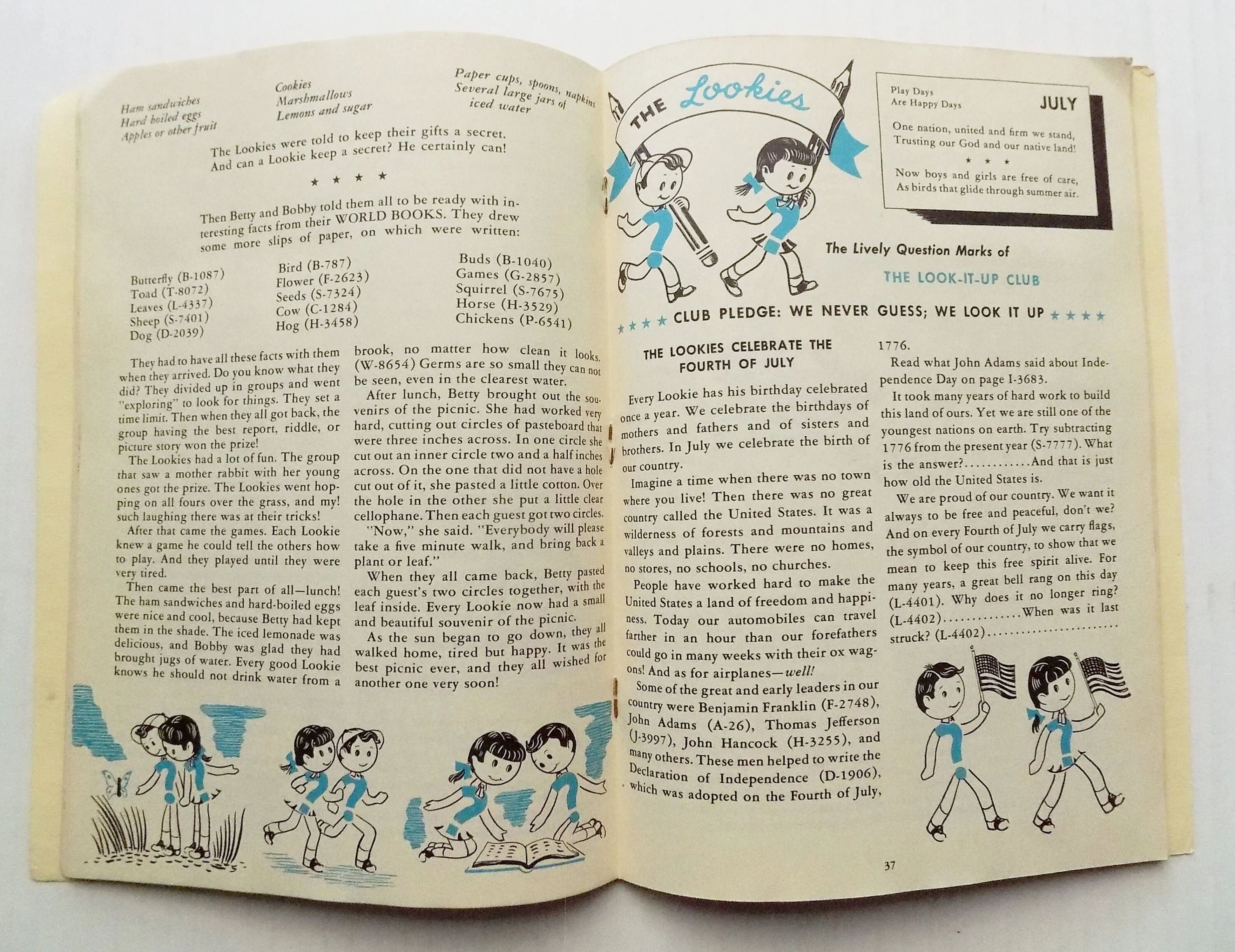 1954 The Lookies Activity Book World Book Encyclopedia Field Enterprises January Civics Nature Crafts History Geography - Image 5