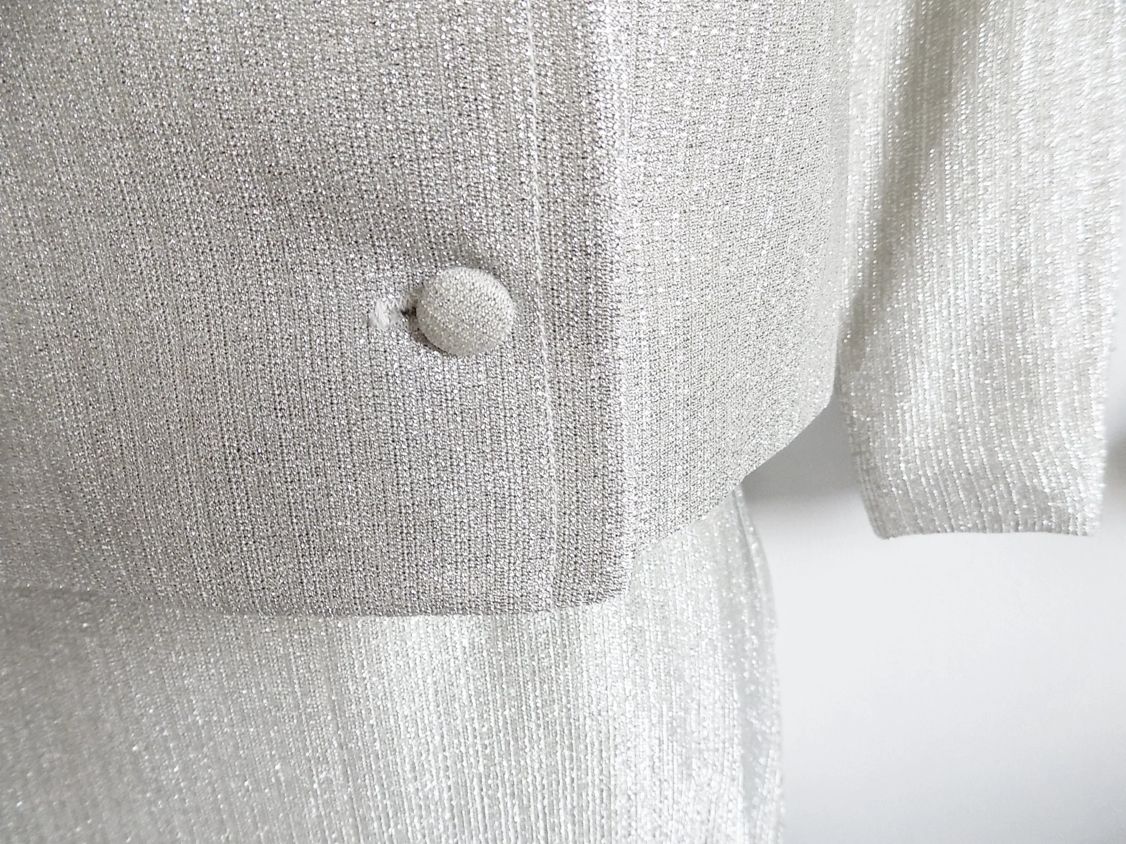 1955 66 Mod Oleg Cassini Style Double Breasted Two Piece Silver Thread Suit by Wippette Sports Wear Metal Zipper by Wippette Sports Wear - Image 7