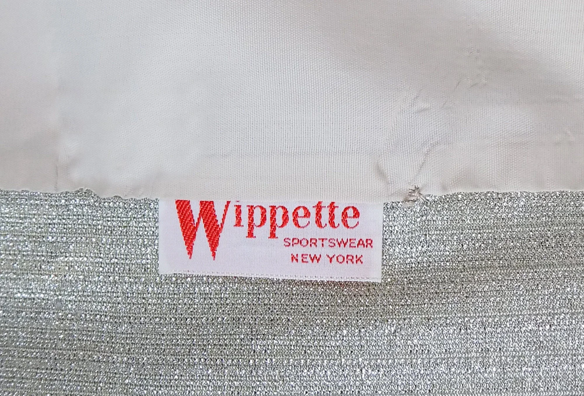 1955 66 Mod Oleg Cassini Style Double Breasted Two Piece Silver Thread Suit by Wippette Sports Wear Metal Zipper by Wippette Sports Wear - Image 8