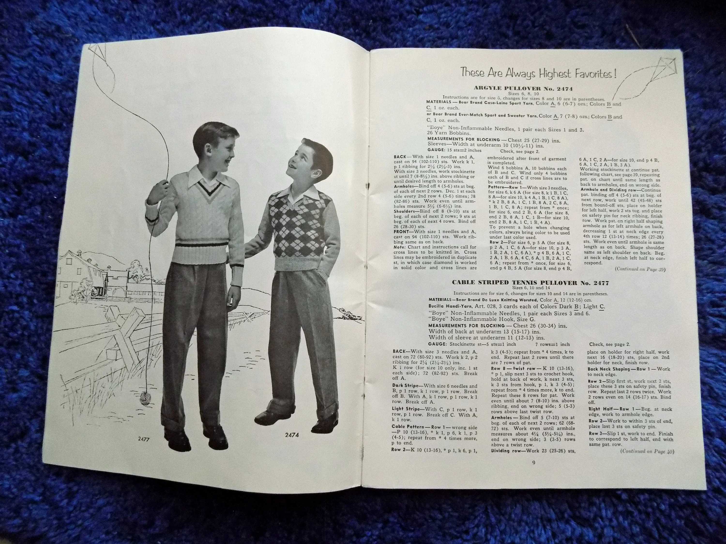 1955 Bear Brand Hand Knits for Young America for Boys and Girls S - Image 2