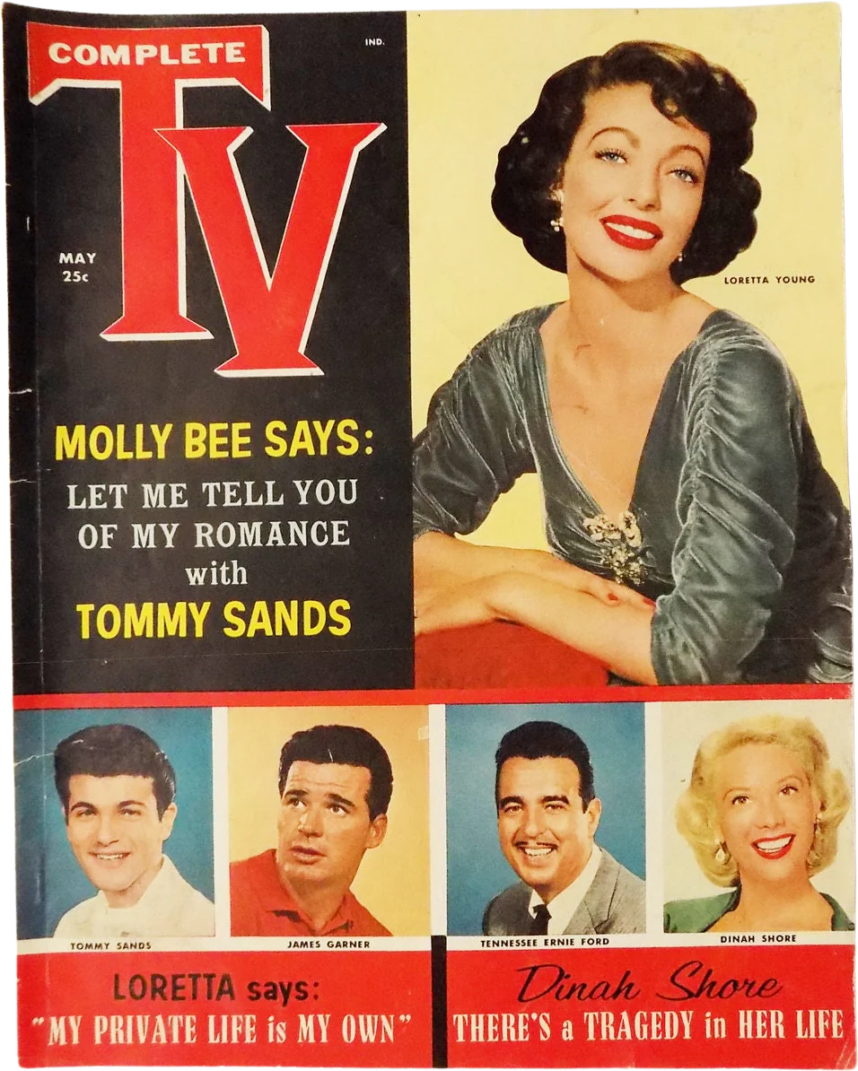 1958 Complete Tv Magazine Original Loretta Young Cover James Garner Hollywood Celebrity