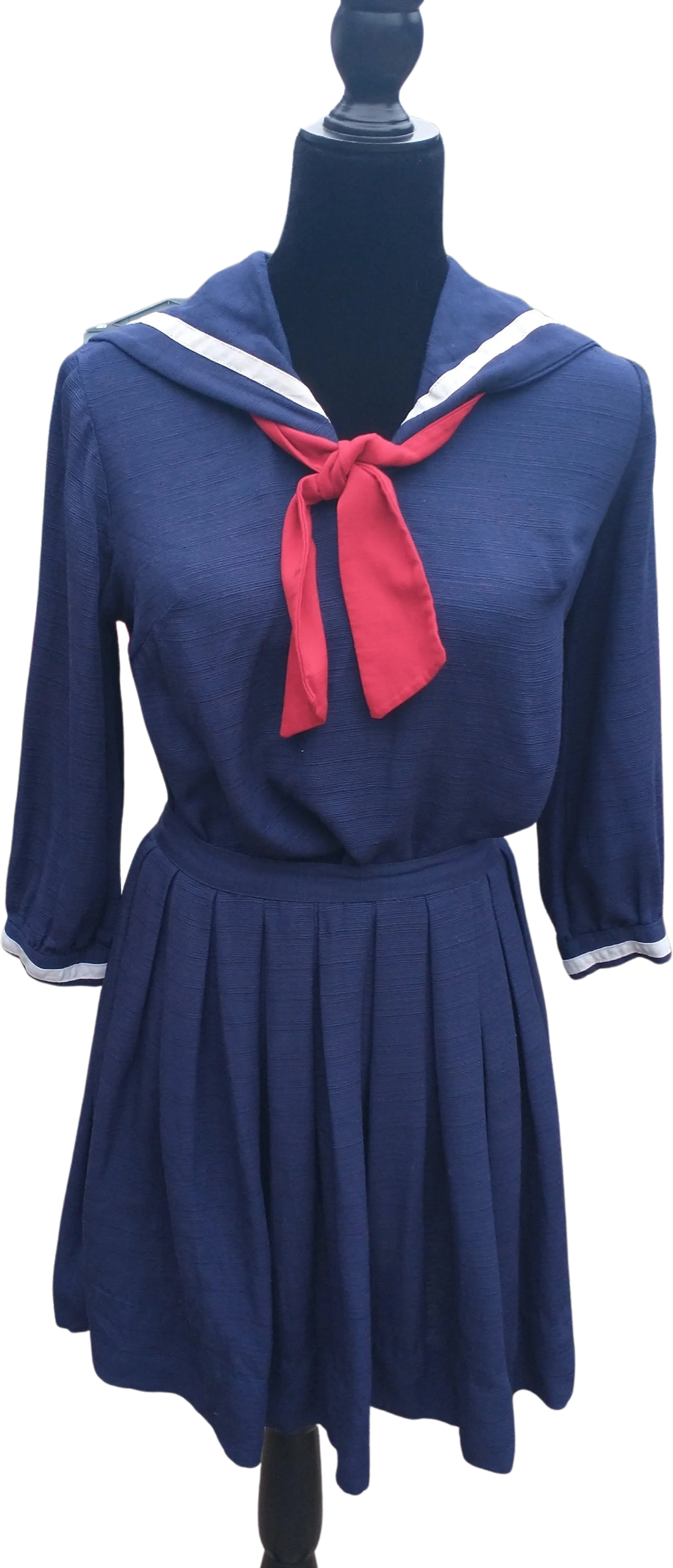 1960/70s Mini Skirt/top Sailor School Girl Navy Pleated Skirt Patriotic Women's Extra Small To Small