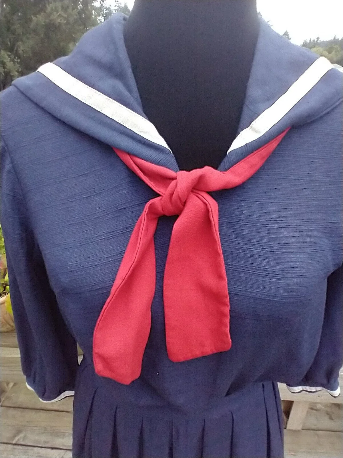 1960/70s Mini Skirt/top Sailor School Girl Navy Pleated Skirt Patriotic Women's Extra Small To Small - Image 6