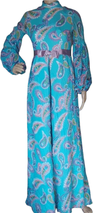 60's Striking Paisley Jumpsuit
