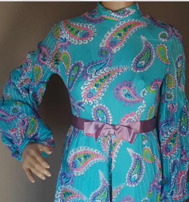 60's Striking Paisley Jumpsuit - Image 3