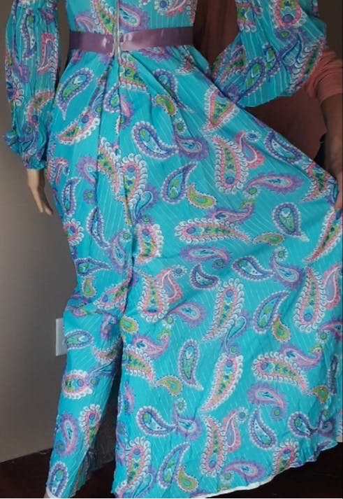 60's Striking Paisley Jumpsuit - Image 7