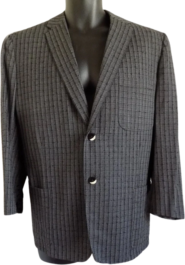 1962 Custom Tailored Sports Coat by Albert Giannone Auburn Ny with Two Tone Buttons by Albert Giannone