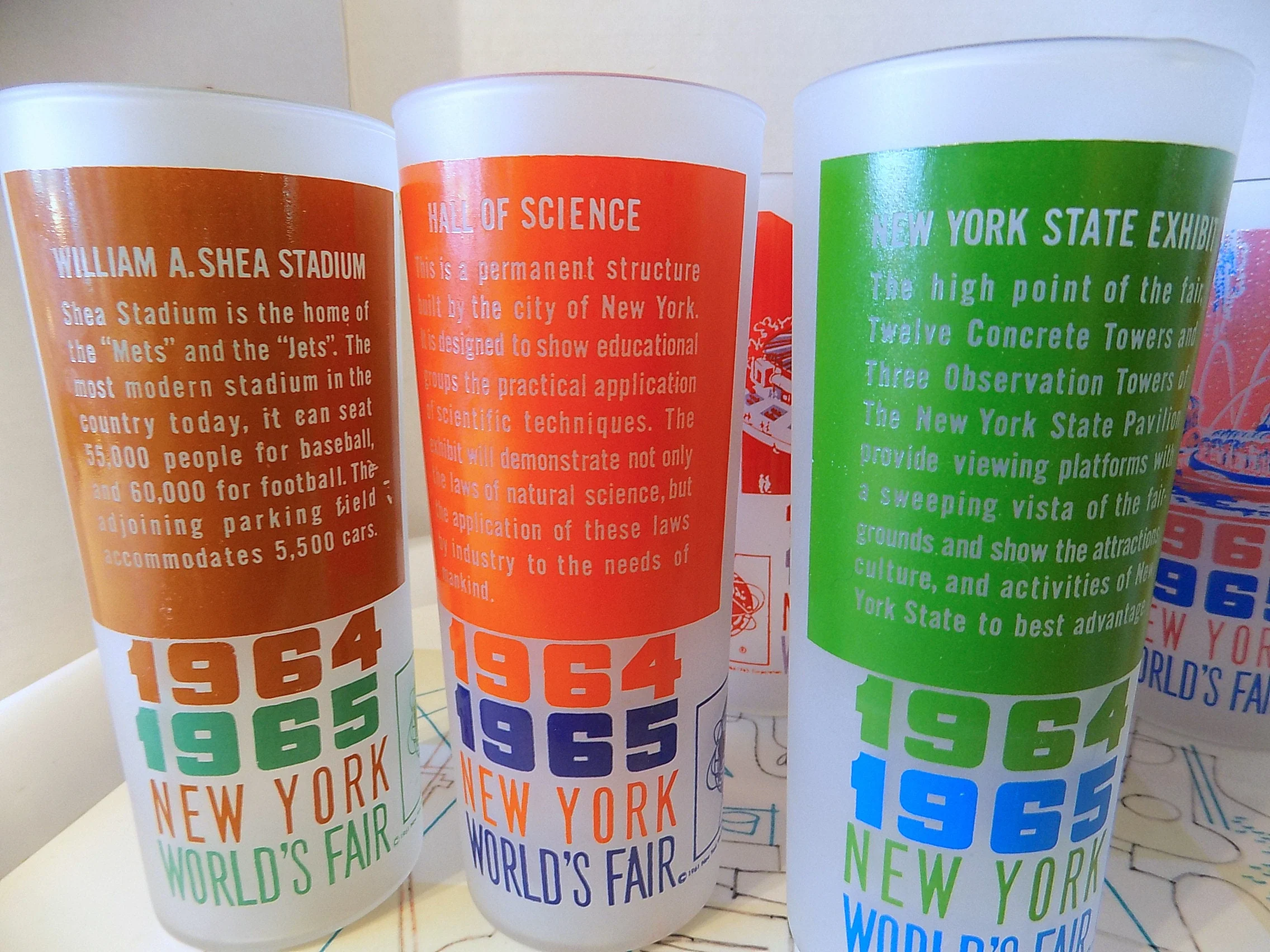 1964 Original World's Fair Drinking Glasses Barware Tumblers Highball Glasses Water Glasses Set of 8 - Image 4