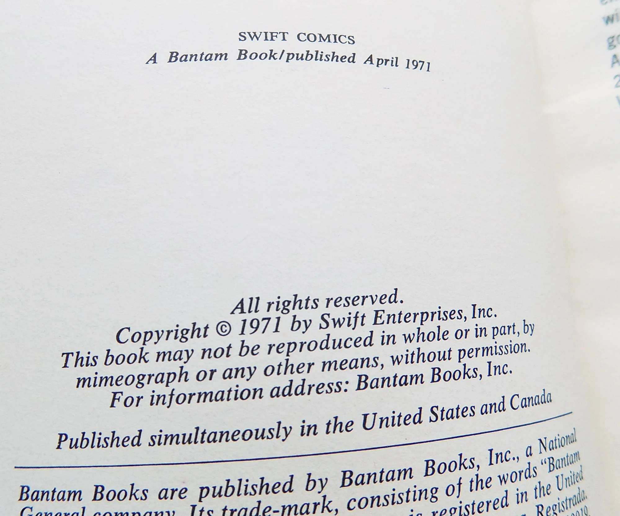 1970 1971 Swift Comics Softback Book Bantam Spiegelman Deitch Shenker Trina Robbins by Swift - Image 7