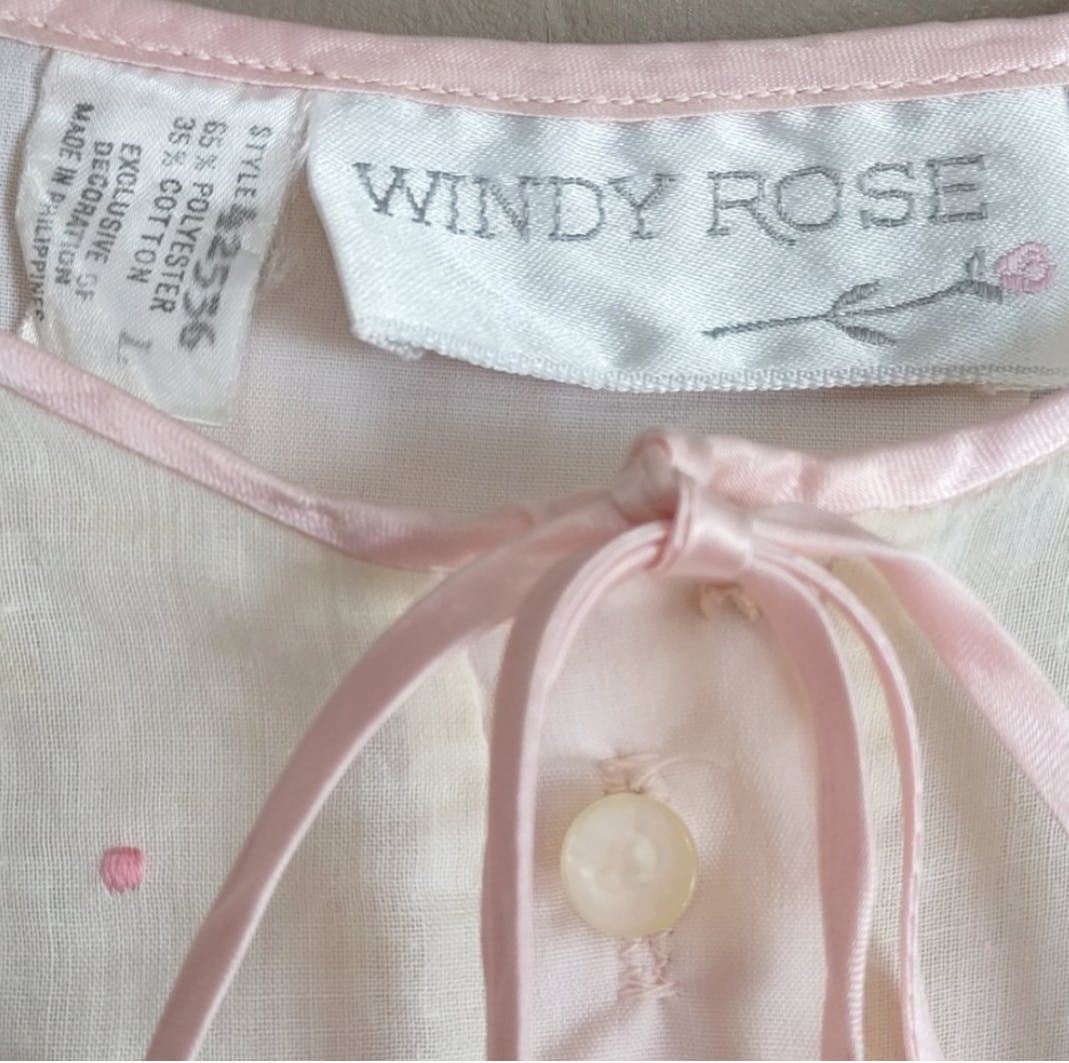 70’s Pink Cotton Poly Nightgown by Windy Rose - Image 5