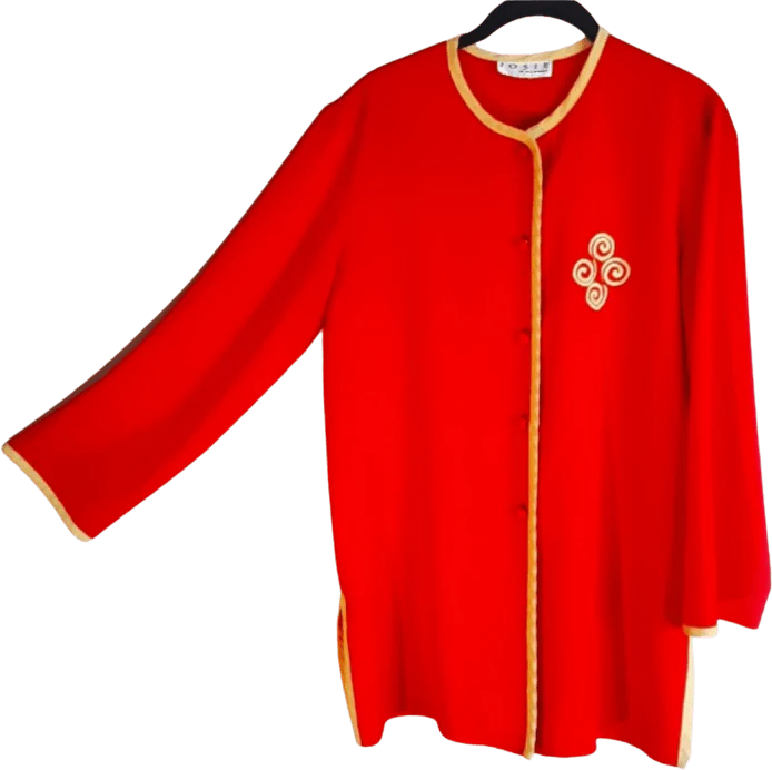 70's Striking Red Tunic by Josie By Natori