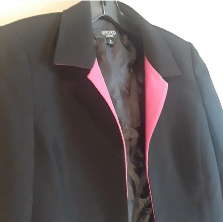 90's Pink Trimmed Blazer by Kasper - Image 3