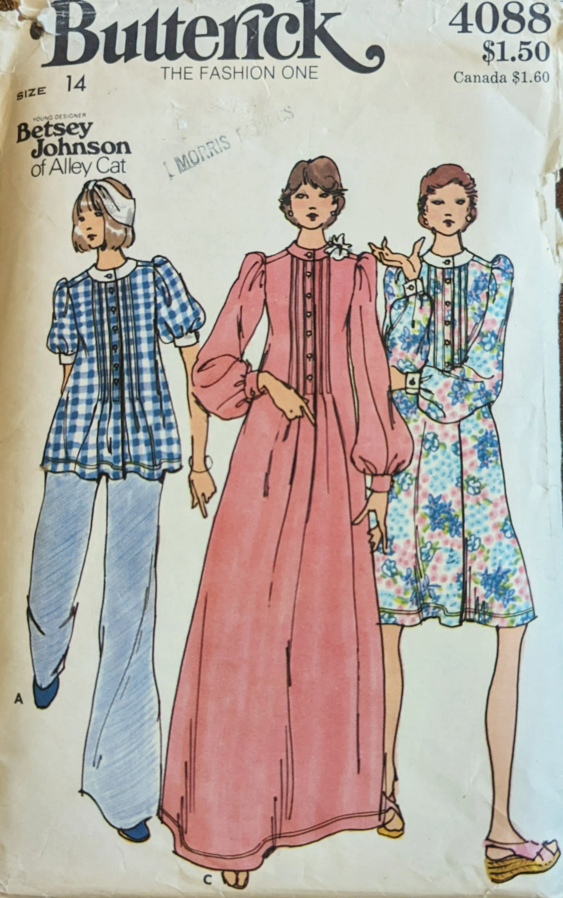 1976 Betsey Johnson of Alley Cat 4088 The Fashion One Sewing Pattern In Size 14 by Butterick