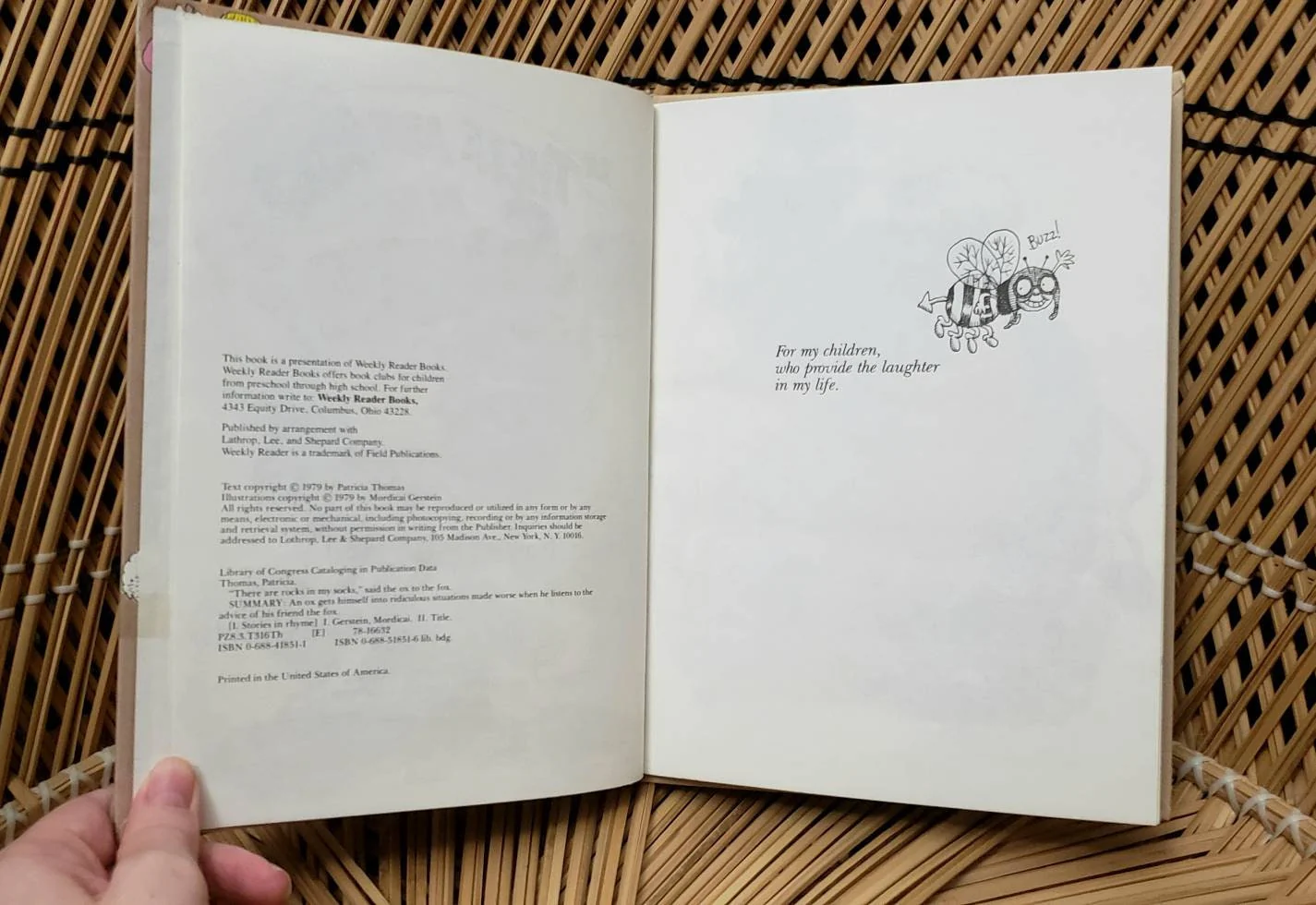 1979 There Are Rocks In My Socks Said The Ox To The Fox Illustrated Hardcover by By y Patricia Thomas and Mordicai Gerstei - Image 4