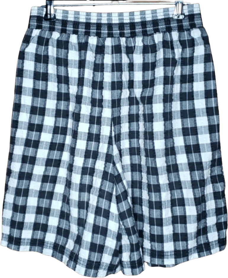 80’s Black and White Plaid Seersucker Shorts by Intro - Image 2