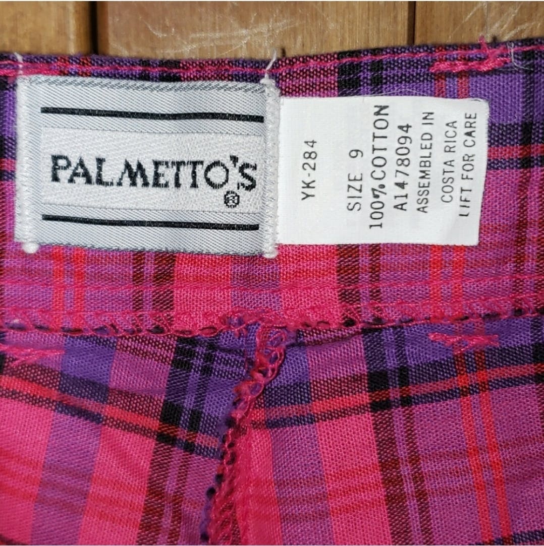80’s Pink and Purple Plaid High Waisted Shorts by Palmetto's - Image 8