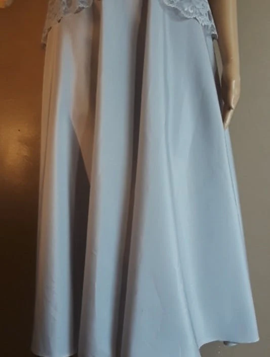 80's Powder Blue Lace Puff Sleeve Dress by Amy Rose California - Image 6