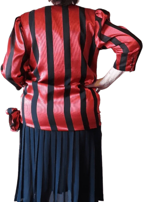 80's Striped Pleated Drop Waist Dress by Lizzy & Johnny - Image 2