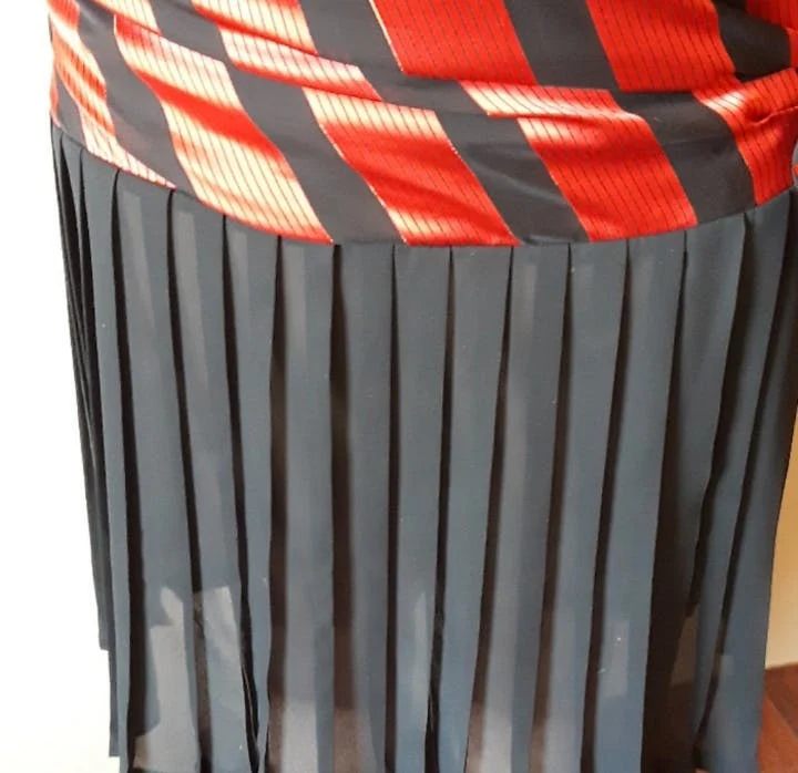 80's Striped Pleated Drop Waist Dress by Lizzy & Johnny - Image 6