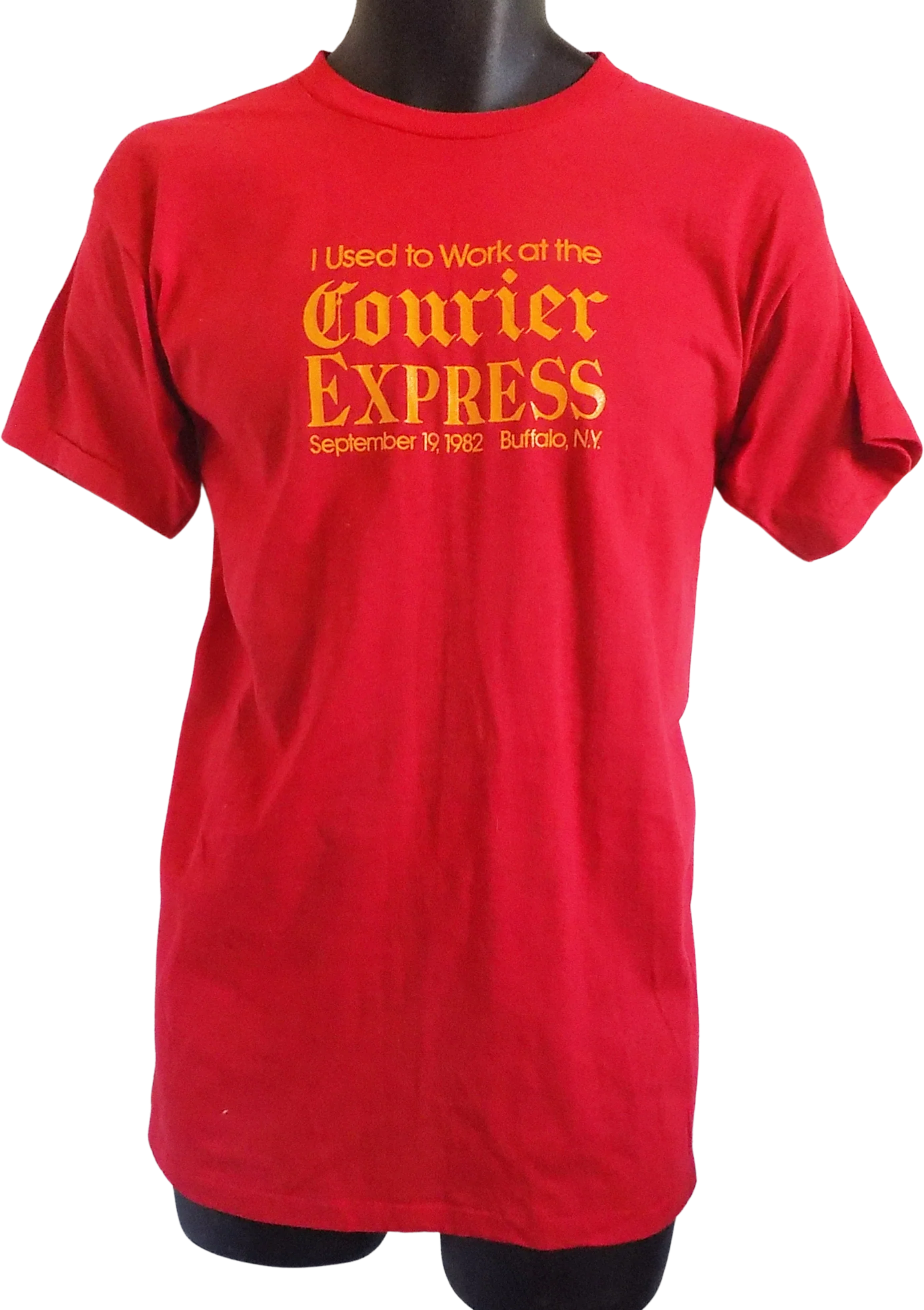 1982 "i Worked At The Courier Express" T-Shirt Newspaper Red Deadstock Never Worn X Large Chest: 38" Buffalo New York by Sportwear