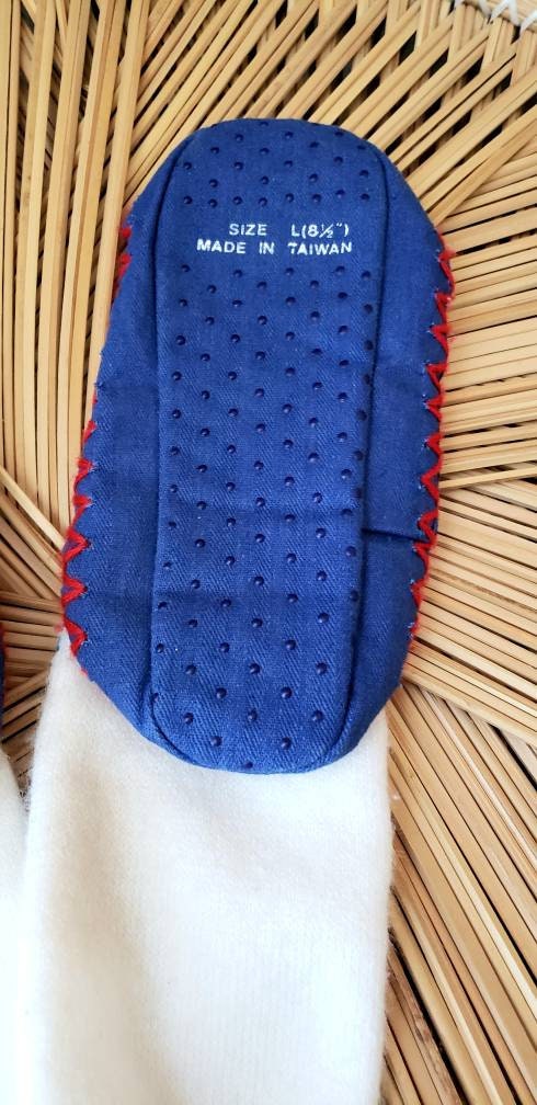 1982 Kids Superman Slippers Vintage Superman Slippers, 80s Superman Gift, Superman Slipper Socks, Kids Lg 8 1/2 - Image 7