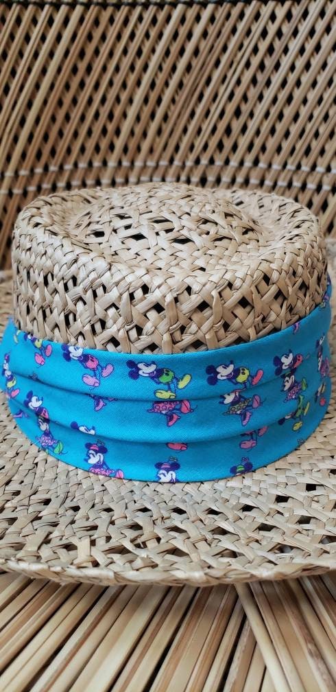 1987 Disney Mickey and Minnie Mouse Straw Hat by Disney Character Fashions - Image 4