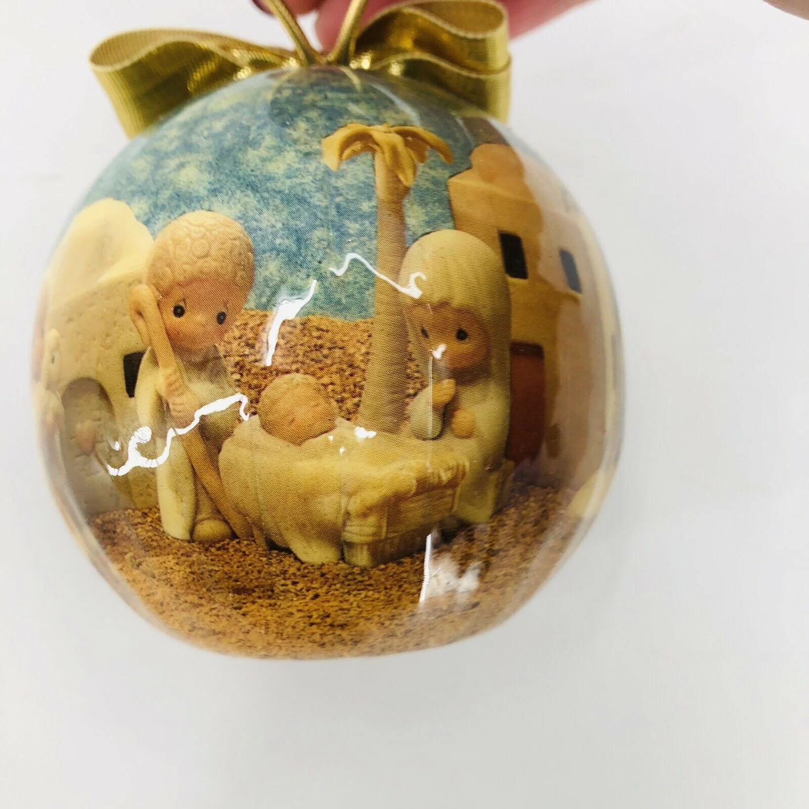 1989 Nativity Scene Glass Bulb Ornament Samuel J. Butcher Vtg by Precious Moments - Image 3