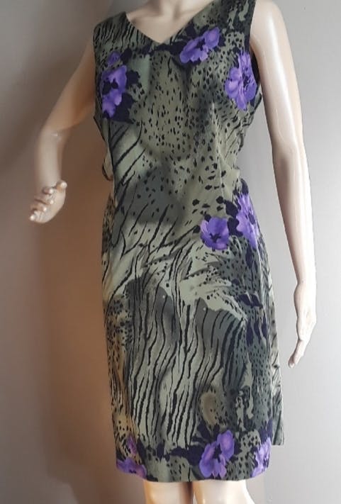 90's Floral Animal Print Shift Dress Set by Betsy's Things Petite - Image 3