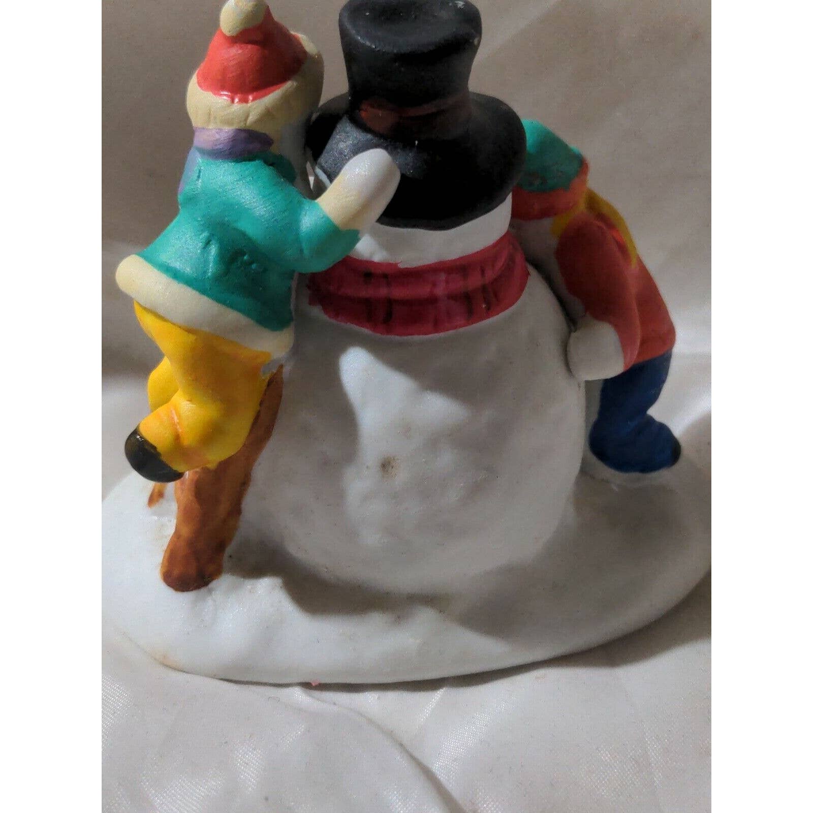 1994 Dickensvale Porcelain Finishing Touches Children Build Snowman #43115 by Lemax - Image 6