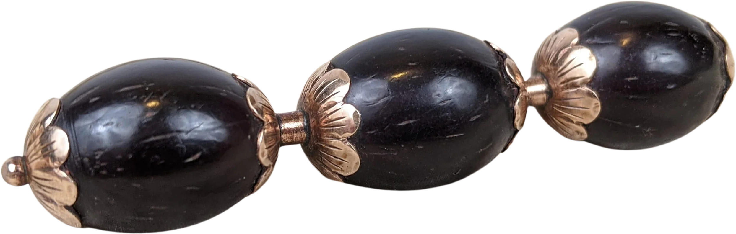 19th C. 14k Gold Palm Seed Brooch Antique Victorian Unusual Jewelry