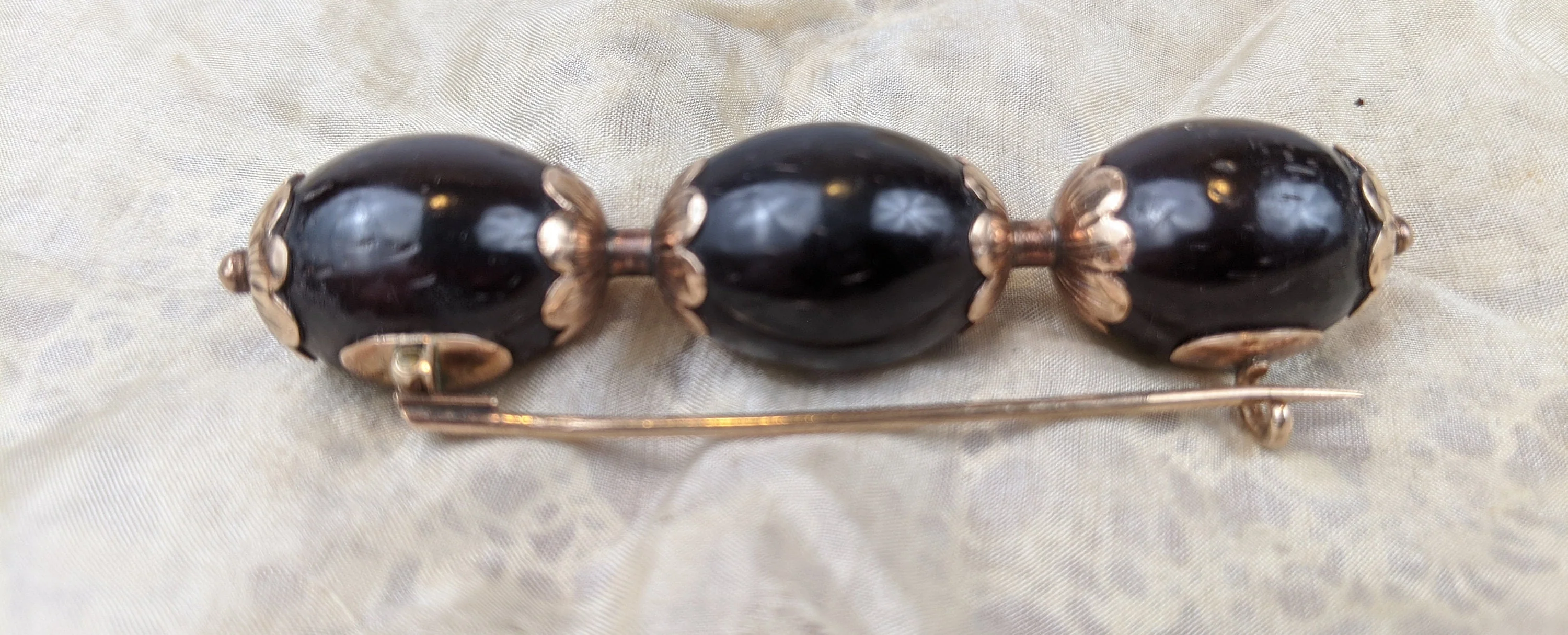 19th C. 14k Gold Palm Seed Brooch Antique Victorian Unusual Jewelry - Image 3