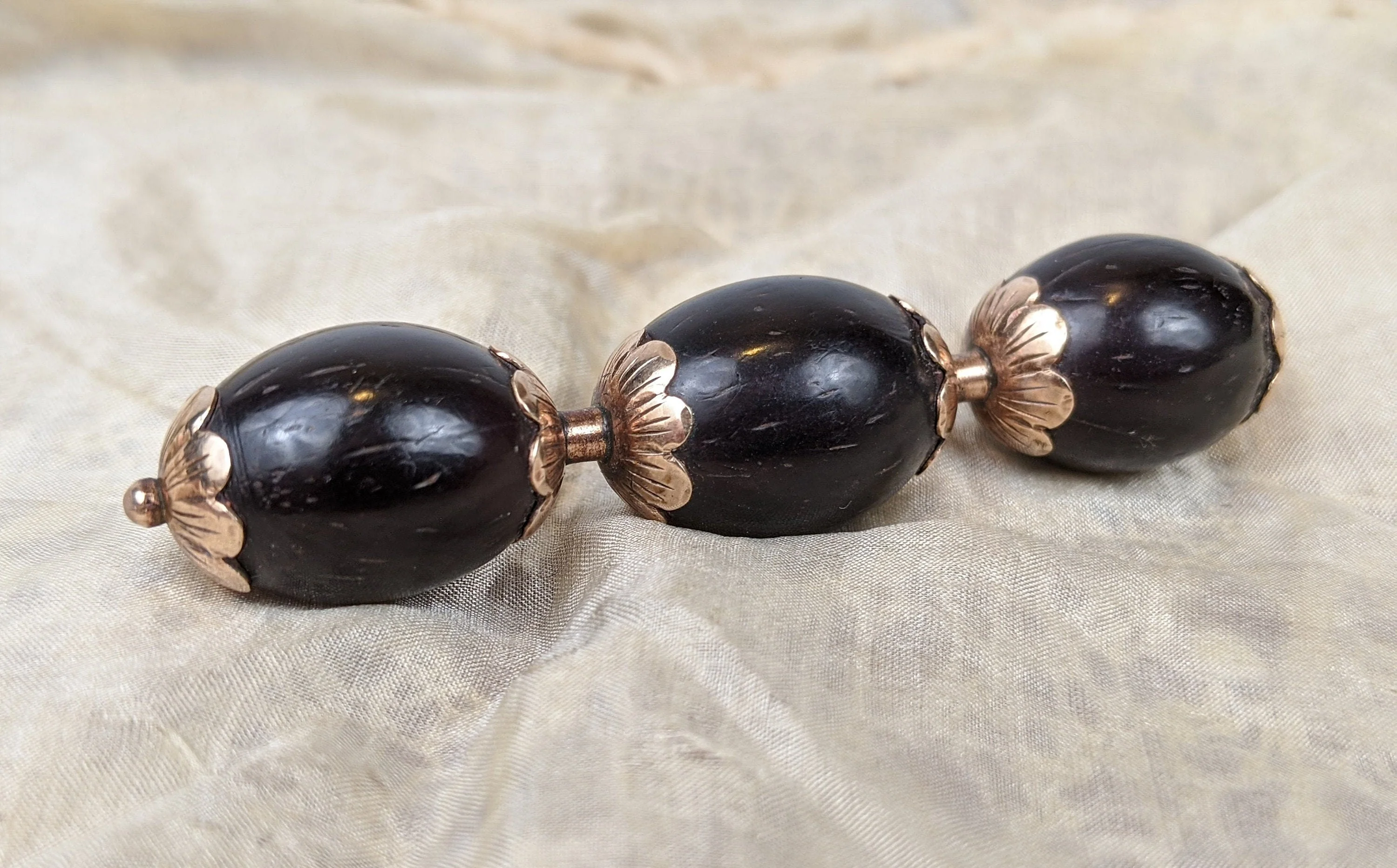 19th C. 14k Gold Palm Seed Brooch Antique Victorian Unusual Jewelry - Image 4