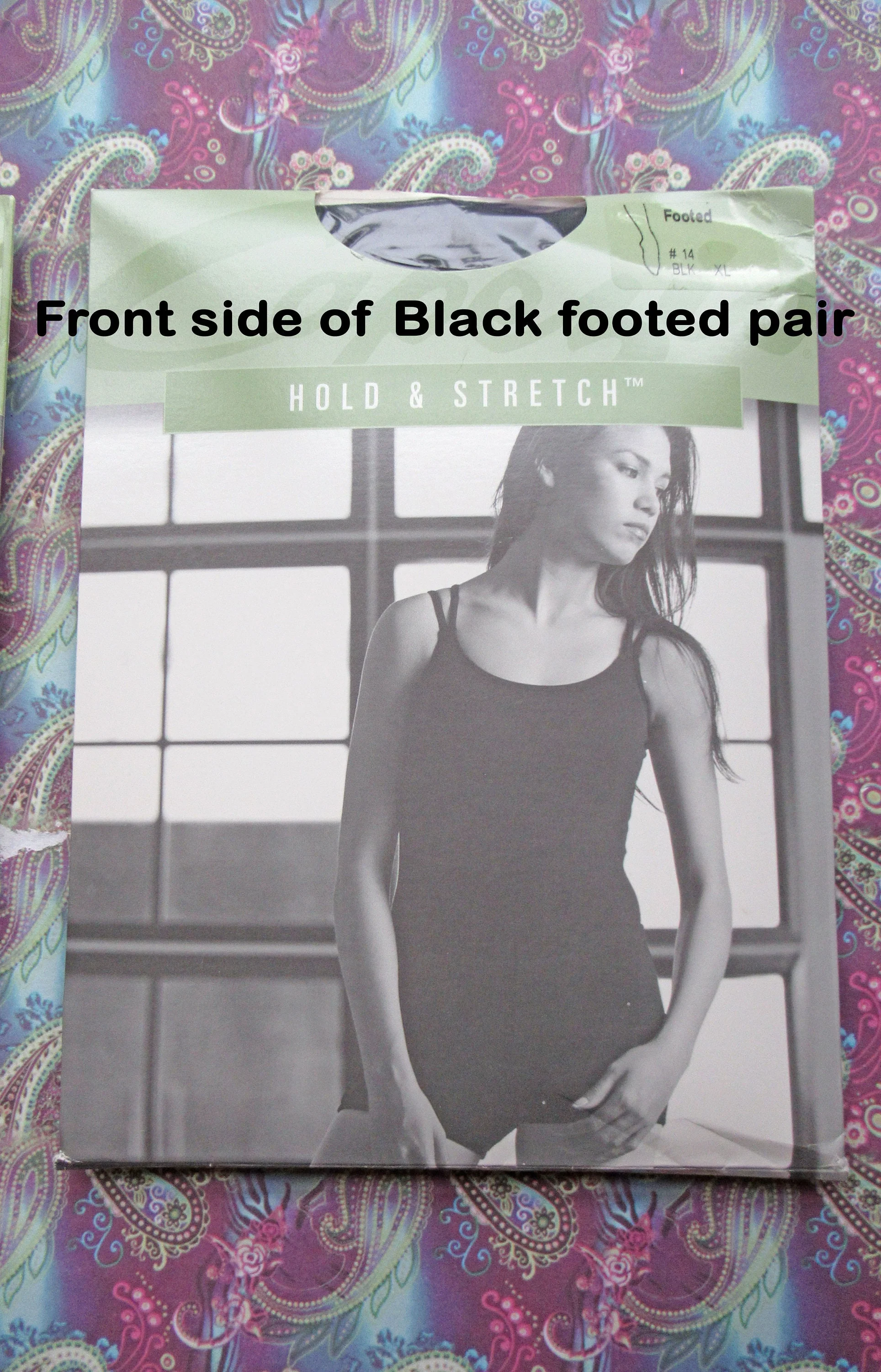 2 Pairs Xl Capezio Hold and Stretch Tights Never Worn In Packages 1 In Black 1 In Suntan Unopened New In Package Nylon / Spandex Mix - Image 9