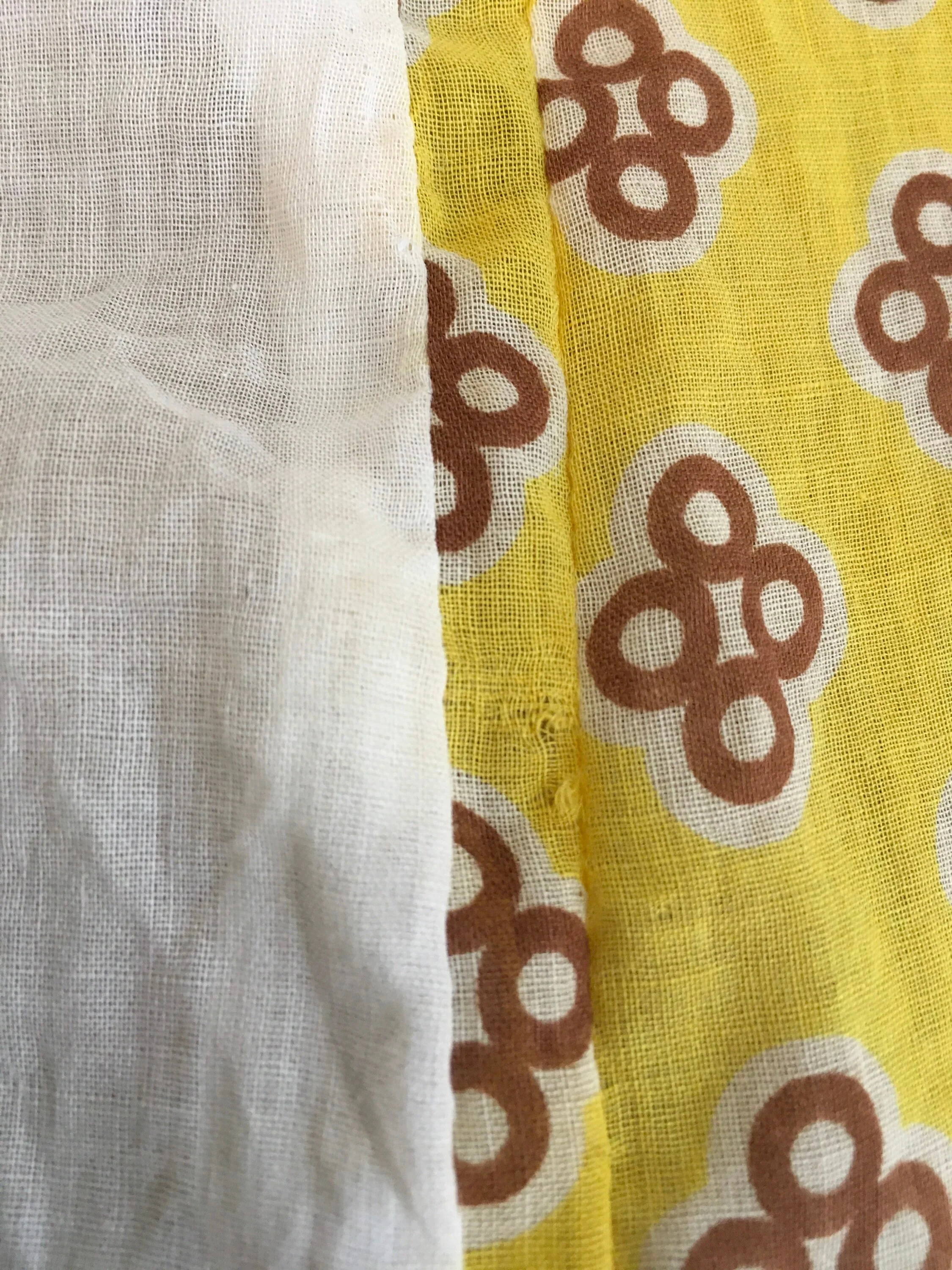 20’s-30’s Yellow Cotton Deco Print Flapper Dress by Beety Baxby - Image 6