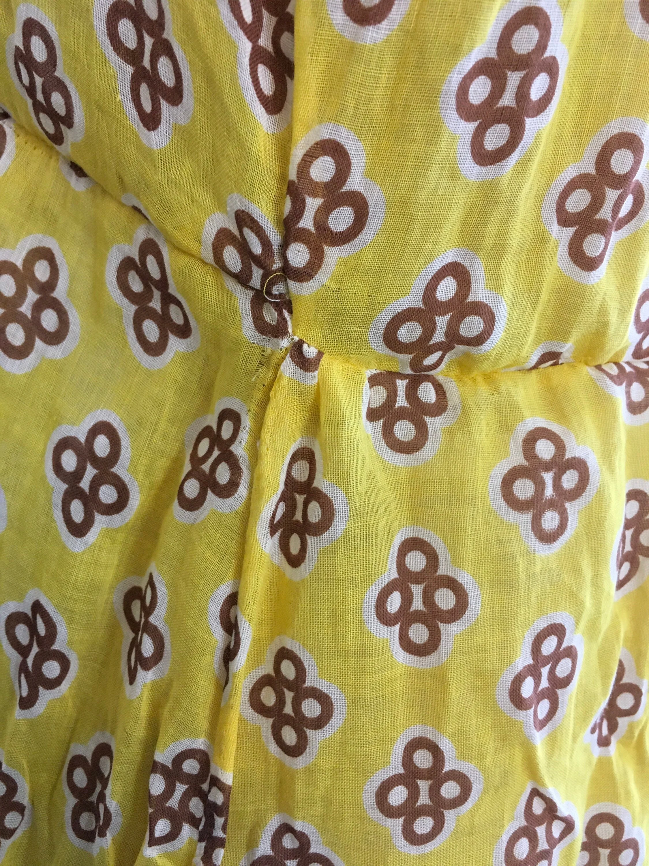 20’s-30’s Yellow Cotton Deco Print Flapper Dress by Beety Baxby - Image 8