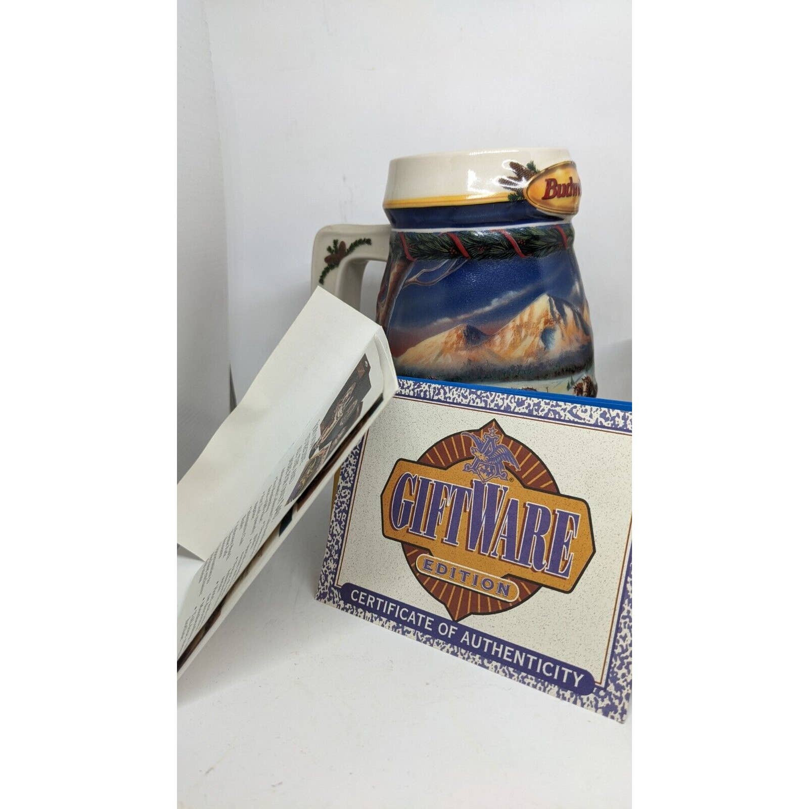 2000 Holiday Beer Stein Collectible "holiday In The Mountains." by Budweiser - Image 10