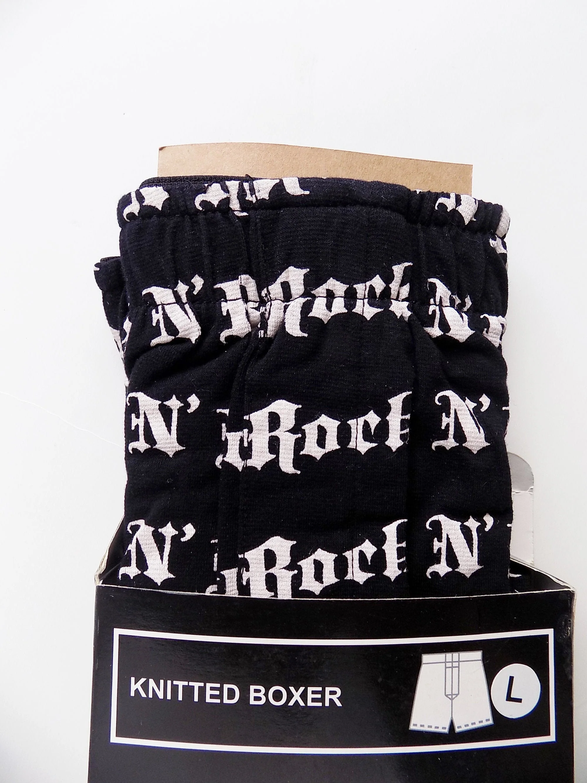 2000 Or Earlier Rock 'n Roll Black and White Woven Boxer Shorts From The Hard Rock Hotel and Casino In Las Vegas - Image 3