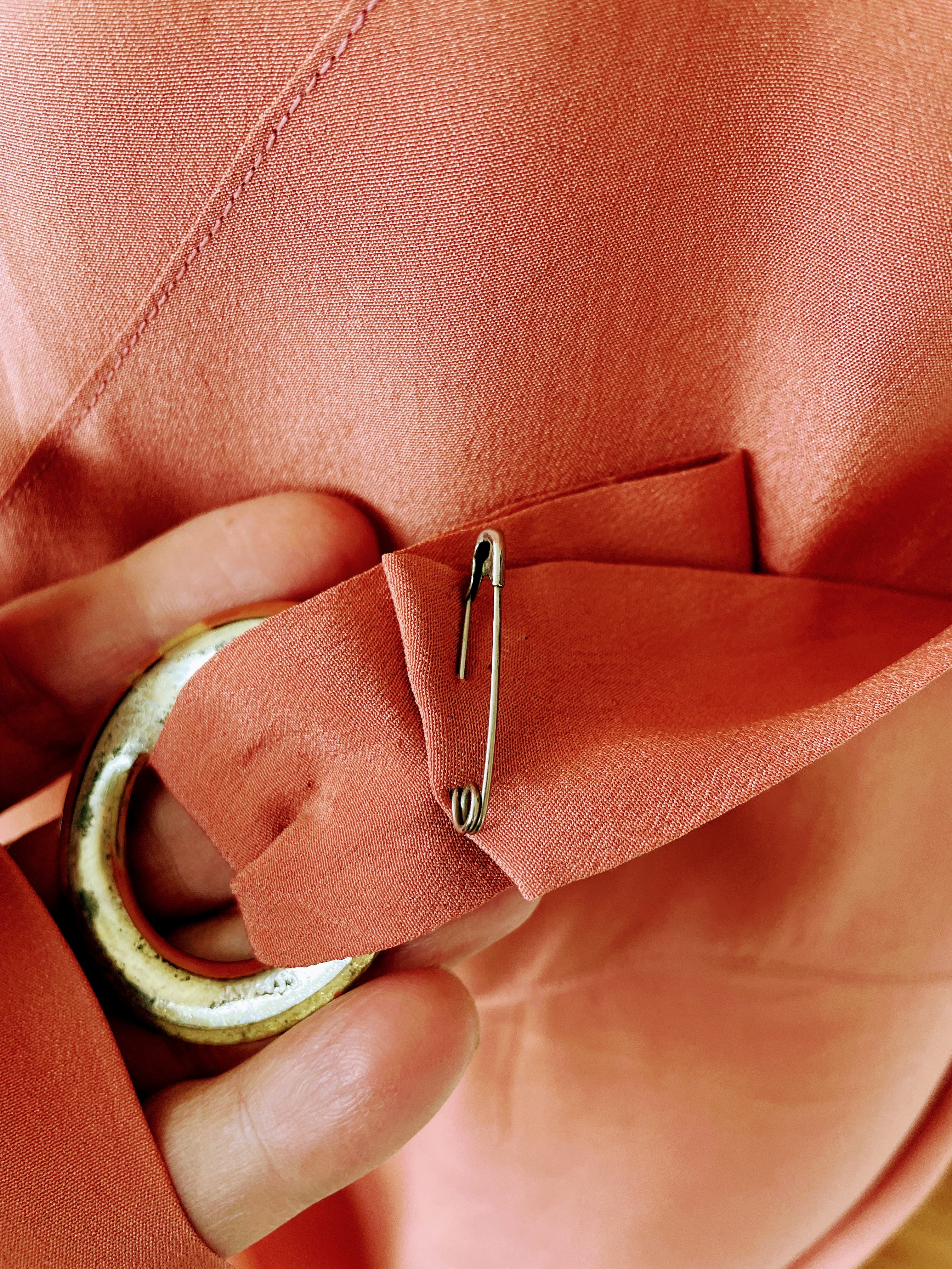 20s/30s Antique Peach Silk Dress Jacket Tlc Study Piece - Image 13