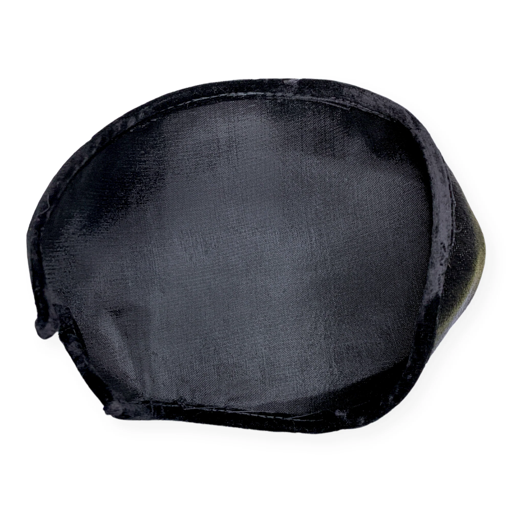 20s/30s Black Slick Shiny Art Deco Skull Cap Cocktail Hat - Image 11