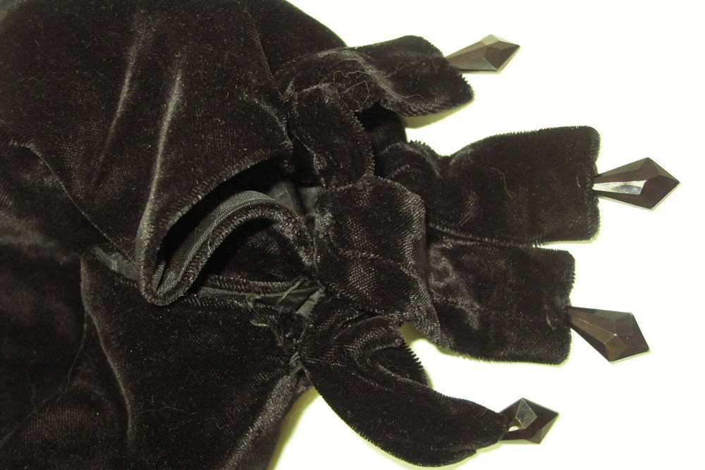 20s-30s Jester Hat with Jewels In Black Velvet Hollywood Glam - Image 4