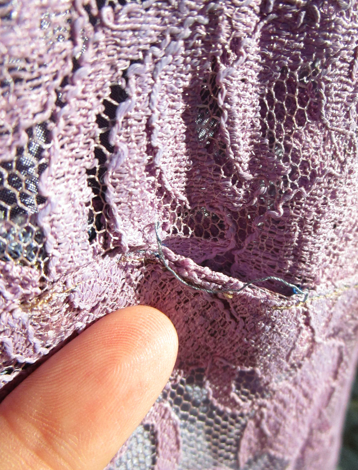 20s/30s Lavender Lace Gown With Back And Sleeve Detail - Image 10